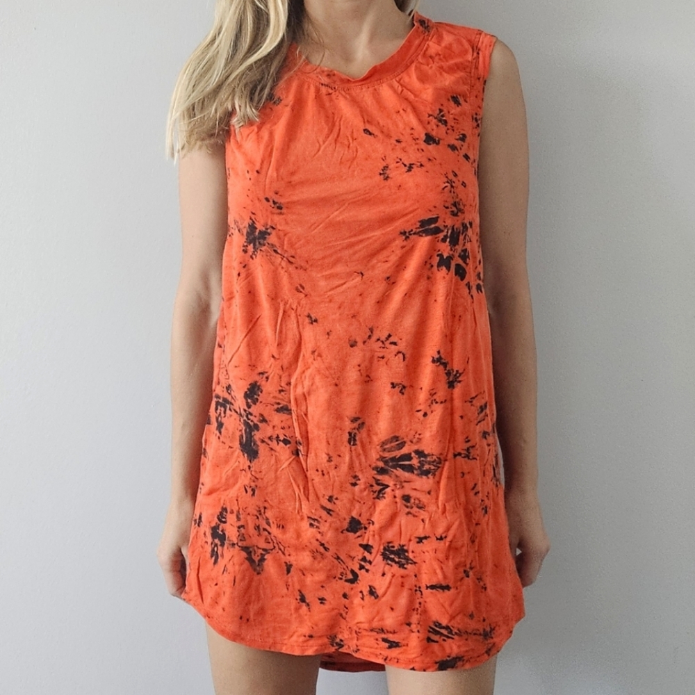 Lululemon The Lab Red Orange Tie Dye Tunic Dress Active Sport S/P Designed NYC